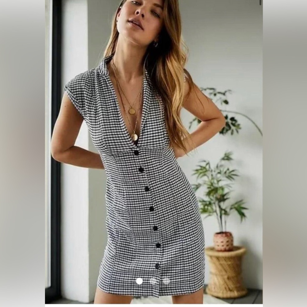Urban Outfitters Black and White Gingham Mini Dress